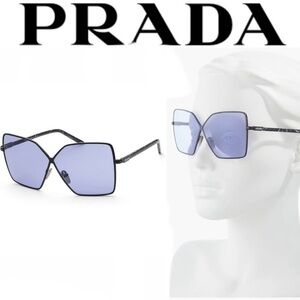PRADA Women's Black 64mm Square Sunglasses PR50YS NWT